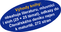 Vhody: obsahuje literaturu, mluvnici i sloh (25+25 tmat), odkazy do tenskho denku nejen k maturit, 272 stran